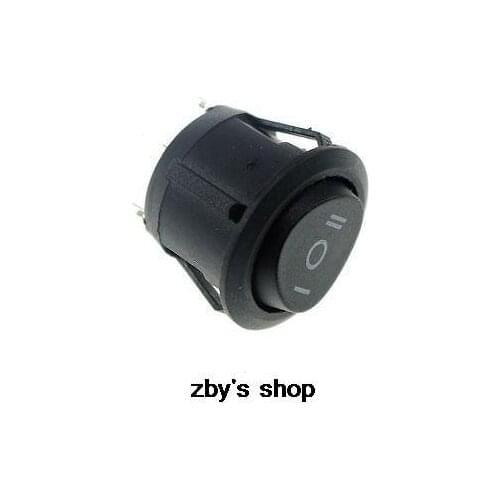 10Pcs Black Button 3Pin ON-OFF-ON 3Position 6A/10A SPST Round Rocker Boat Switch