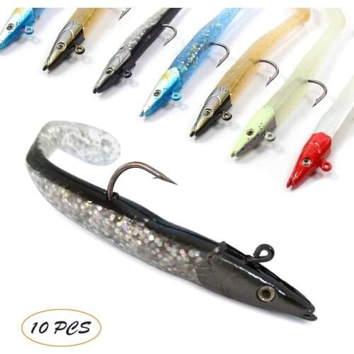 10 Pieces Soft Fishing Lure with T-Tail Silicone Fishing tackle 11CM / 18.5g
