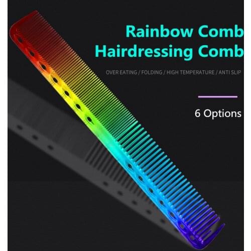 2020 New Gradient Rainbow Comb Professional Barber Salon Hair Care Styling Tool Hairdresser Cutting Comb For Hairdressing G0702