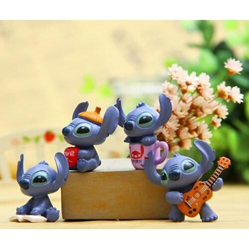 4pcs/set 3.5cm Lilo & Stitch Cute Mini Dolls PVC Action Figure Toys For Kids Christmas Gifts