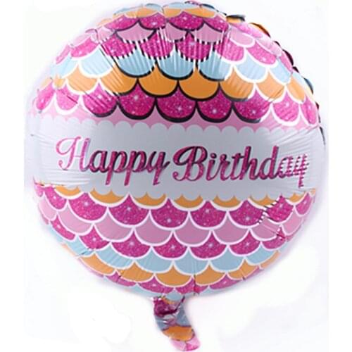 5pcs 18 Inch Happy Birthday Round Aluminum Foil Balloon Birthday Aluminum foil Balloons Wholesale