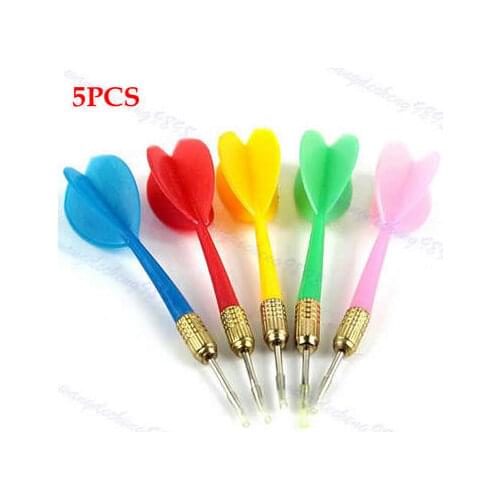5PCS Color Plastic Wing Darts Needle Kids Tone Dart Steel Brass Throwing Tip Toy