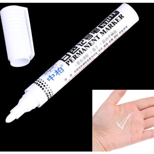 5pcs SM389 White Marker Pen Permanent for Metal Metallic Pen Craftwork Supplies Office School Pen
