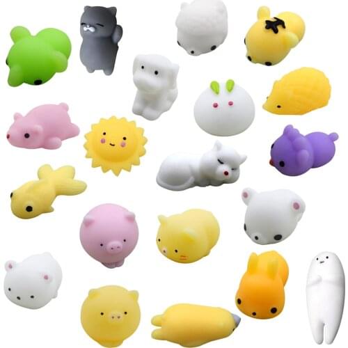 5Pack Mini squeeze Toy Cute Cartoon Squeeze Squishy Kawaii Pink Cat Stress Reliever Slow Rising Fun Toys For Adults Relief Toys