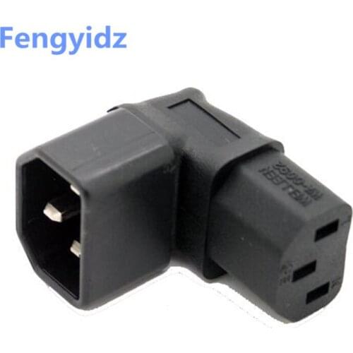 Right Angled IEC Adapter UP Angled IEC 320 C14 to C13 Adapter for lcd wall mount TV #WPT604