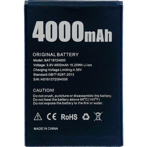ISUNOO 4000mAh Phone Battery For Doogee X70 BAT18724000 Batterie