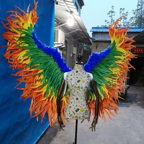 Adults High Quality Colorful Feather Angel Wing Shoot Accessories Creative Photo Shoot Large Props Studio Novel Decorations