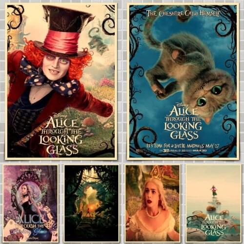 Alice Through the Looking Glass (2016) Movie Poster Wall Stickers For Home Room Bar Decor Art
