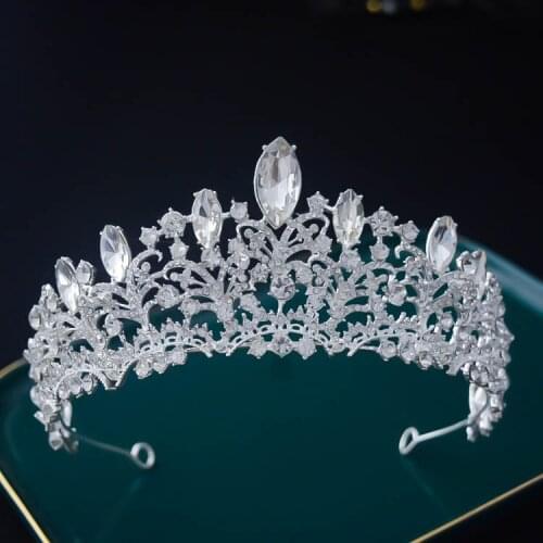 Baroque Bridal Tiaras Party Crowns Wedding Hair Crystal Jewelry Women Rhinestone Pageant Diadem Girl Headband Hair Accessories