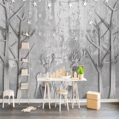 Decorative wallpaper Vintage forest elk background wall paintings