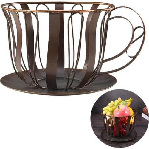 Coffee Pod Holder, Coffee Capsule Storage Holder, Espresso Pod Storage Basket,Cup Shape Metal Fruit Bowl Organizer Container