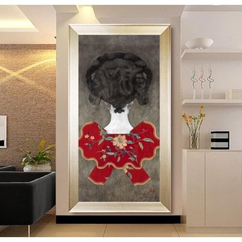 French Famous Artist In Shang Hai Limited Sale Oil Paintings On Canvas Chignon Of Chinese Woman For Wall Decoration