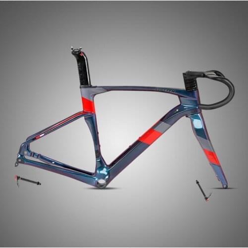 Carbon Bike Frame Twitter Cyclone Pro Disc Brake Full Hidden Highway Frame Thru Axle Carbon Fiber Integrated Bend Handlebar Stem