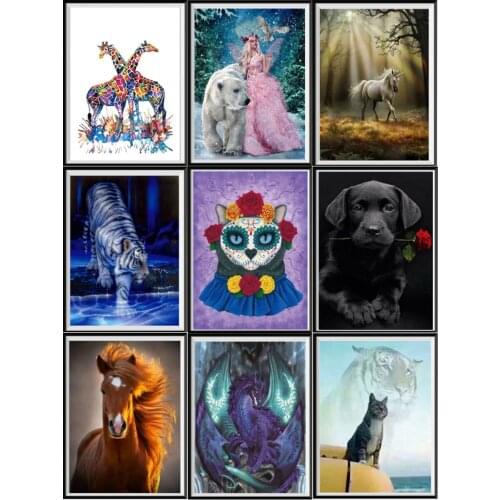 5d Diy diamond paintings, diamond embroidery mosaics, rhinestone pictures, animals, home decoration crafts