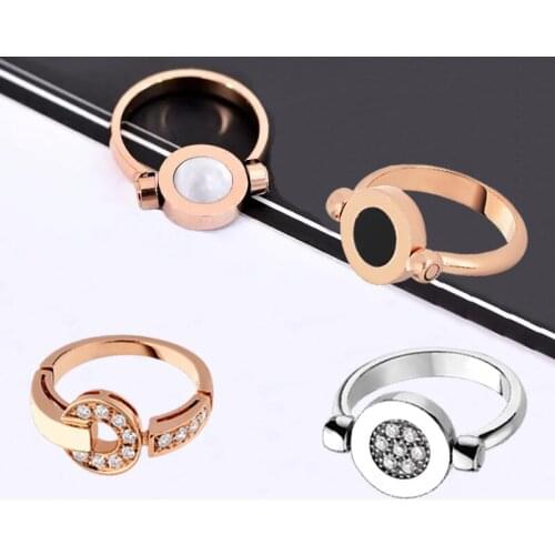 Zircon Round Logo Ring Party Vintage Anniversary Wedding Ring Original Boutique Logo Ring