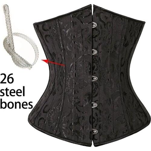 26 Steel Bones Corset Waist Cincher Corselet Appliques Body Shaper Sexy Waist Control underbust Corset jacquard Corsets 9083