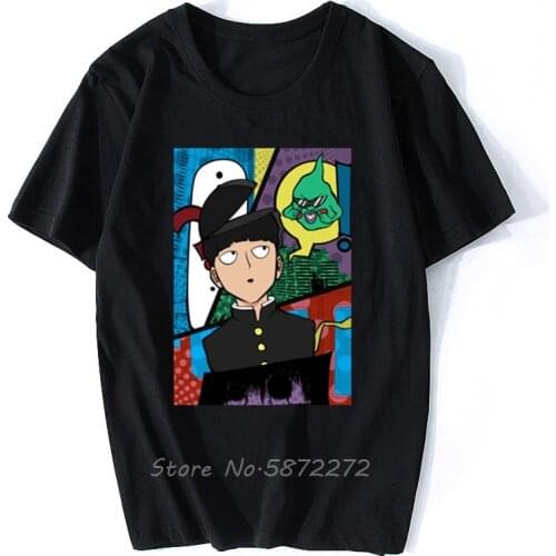 Einiosaurus New Mob Psycho 100 T Shirt Anime Kageyama Shigeo Cosplay Costumes Loose Short Sleeve Tees T-shirt Streetwear