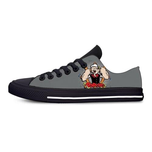 Sailor Anime Cartoon Manga Popeye Funny Fashion Casual Cloth Shoes Low Top Lightweight Breathable 3D Print Men Women Sneakers