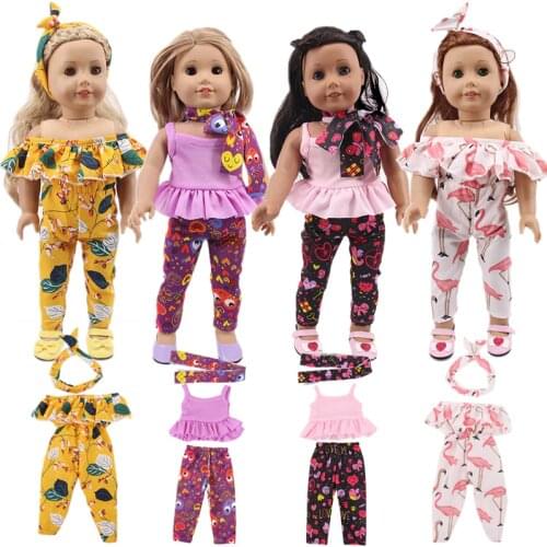 Doll 2Pcs=Shoulder Clothes+Headband,Cute Cat Shoes For 18 Inch American&43 Cm Born Baby Our Generation,Birthday Girls Toy Gift