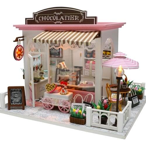 CUTEBEE Doll House Miniature Dollhouse With Furniture Kit Wooden House Miniaturas Toys For Children New Year Christmas Gift C007