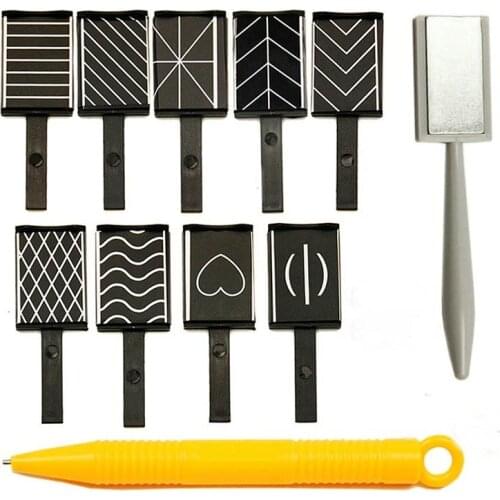 11pcs/Set Cat Eyes Magnet Board 3D Cat Eye Magnet Powerful Iron Stone Nail Gel Polish Line Strip Effect Magnetic Pen Nail Tools