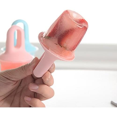 Mini Ice Cream Bucket Plunger Cute Frozen Fruit Jelly Popsicle Block Tub Box Mould Summer Kids Dessert Mold Maker