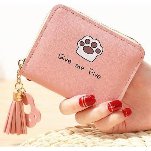 Mini Bags Lady Coin Purses Short Wallet Tassels Zipper Pocket Purse Girls Moneybags Card Holder Women Wallet Lovely Notecase Bag