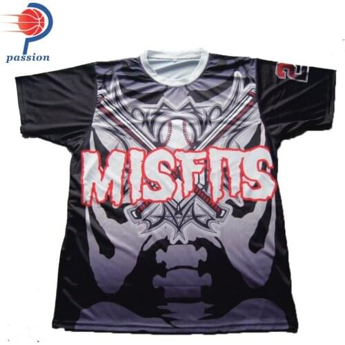 Misfits Team Black Softball Shirt With Custom Names and Numbers