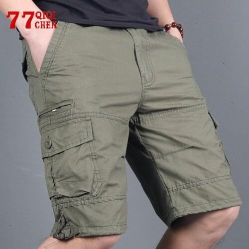 Mens Cargo Shorts 2021 Army Camouflage Tactical Joggers Shorts Men Cotton Loose Work Casual Military Short Pants Plus Size 4XL