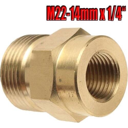 New Brass Joint Nozzle Copper Washer Snow Foam Lance Adapter Coupler 1/4 inch F - M22 for Spray Gun Fittings Water Tools