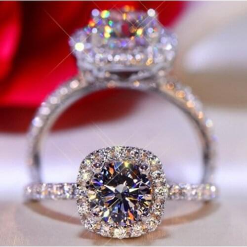 New Trendy Crystal Engagement Claws Design Hot Sale Rings For Women AAA White Zircon Cubic elegant rings Female Wedding Jewelry
