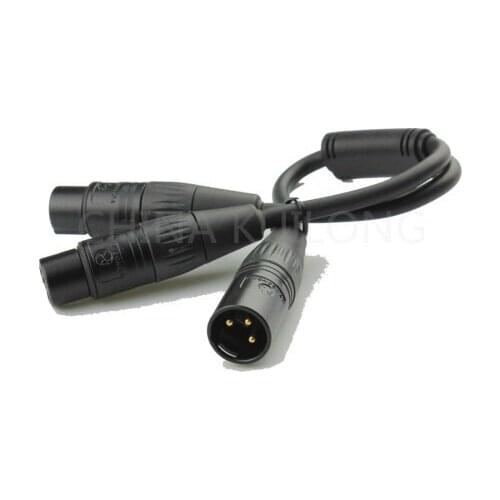 Brand New wholesale 50pcs/lot 18cm Premium High Quality 3Pin XLR Male Plug to 2 XLR Female Jack Mic Audio Cable Adapter New