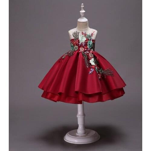 2020 Formal Vintage Embroidery Dress Kids Dresses For Girls Clothes Flower Party And Wedding Princess Baby Girl Dress 2-10 Years