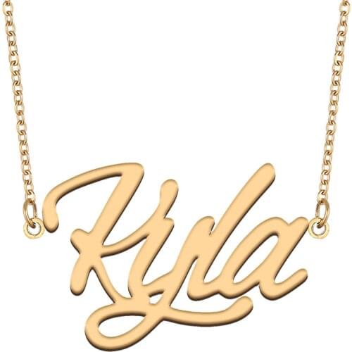 Kyla Name Necklace for Women Stainless Steel Jewelry 18k Gold Plated Nameplate Pendant Femme Mother Girlfriend Gift