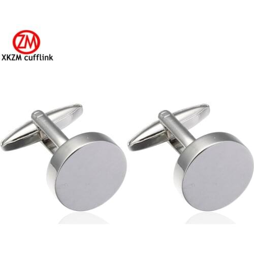 Luxury Men Silvery round metal Cufflinks High Quality Lawyer Groom Wedding Cufflinks For Mens Shirt Cuff Links French Jewelry