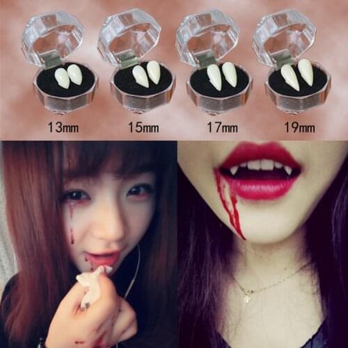 DIY Environmentally friendly resin Halloween Costume Props Party 1 Pair 4 size Dentures Props Vampire Teeth Fangs