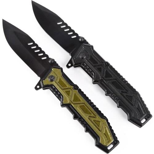 High quality stainless steel blade folding knife tactical high hardness aluminum handle folding knife wild survival sharp knife