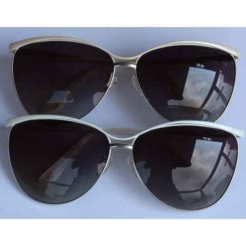 Fashionable Men Sunglasses Classic Shield Women Brand Designer Sun glasses polariod UV400 metal sun glassese women white Khaki