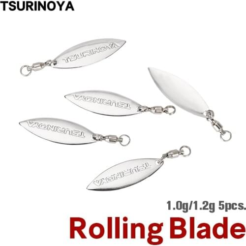 TSURINOYA 5PCS DIY Rolling Swivel Spinner Blade 1.0g 1.2g 360° Fishing Spoon Lures Frog Spinner Bait Jig Head Fishing Accessorie