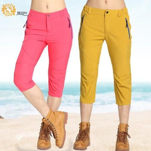 Spring Autumn Women Ventilation Pants Ma'am Outdoors Camping Trekking Hiking Hunting Sports Shorts Seven Part Female Trousers