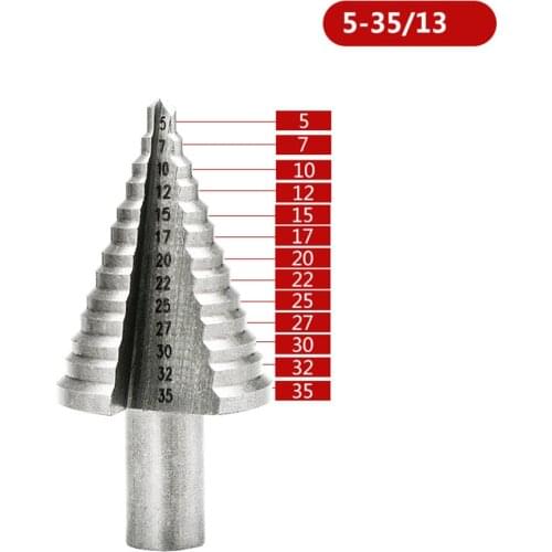 High Speed Steel Triangle Handle Ladder Multifunctional Hole Opening Tool Pagoda Driller Iron Board Punching Drill 5-35mm