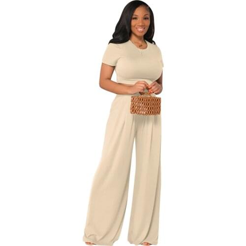 Womens Casual Two-piece Suit Floral Print Elegant Women Fashion O-Neck Slim Tops Wide Leg Pants Suits Ladies Outfits