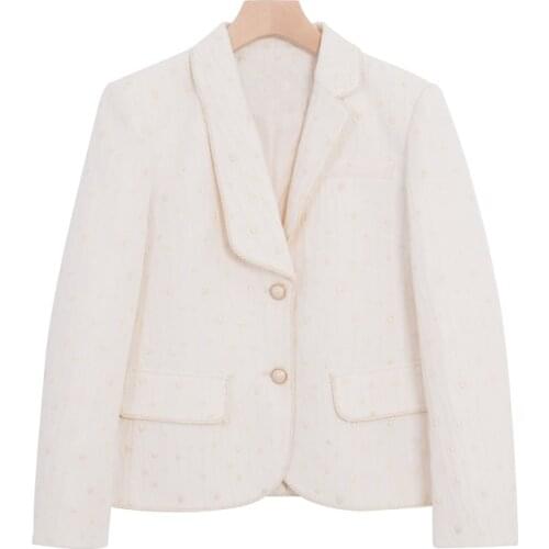 Beige Korean Style Suit Jacket Womens 2021 Spring New Casual Short Small Coat
