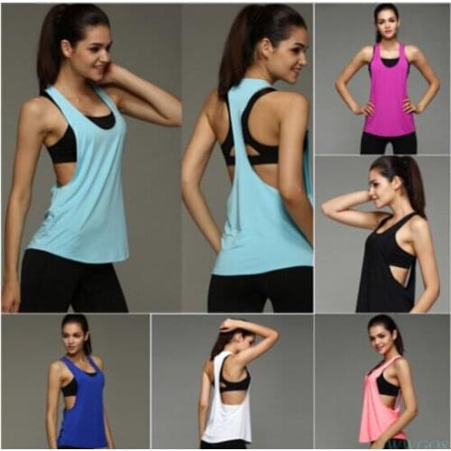 Women Vest Workout Tank Top T-shirt Sport Gym Clothes Fitness Yoga Tank Shirt 1X Sleeveless Shirts Tank Tops Sport Fitness Women