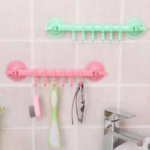 1pcs Adjustable Hook Rack Double Suction Rotating Towel Rack Multi-Function Rack Bathroom Accessories