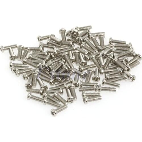100pcs M3 x 10mm Metric Phillips Round Pan Head Machine Screws Stainless Steel