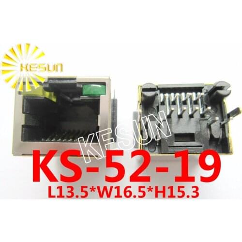 100PCS x RJ45 8188P-8P8C Shield type With LED PCB Modular jack Network socket LAN CONNECTOR plug 180degree top-entry