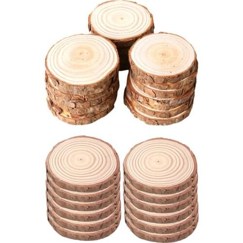 12/20pcs Wood Slices Natural Pine Discs Rustic Crafts DIY Decor Hobbies