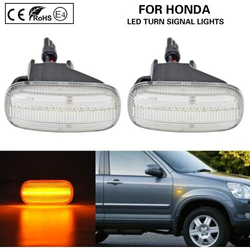 2Pcs LED Front Side Marker Lights Turn Signal Lamp For Honda Accord Civic Fit Jazz Acura RSX Integra City Stream CR-V Odyssey