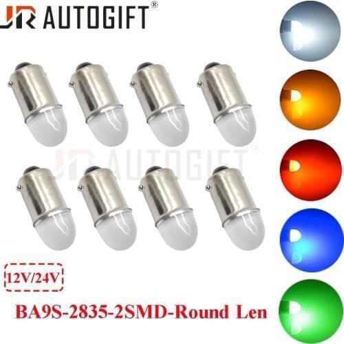 20PCS Car Ba9s Socket T4w 2835 SMD 2 LED Auto Wedge Marker Light Bulb DC12V/24V White Red Blue Lamps High Quality